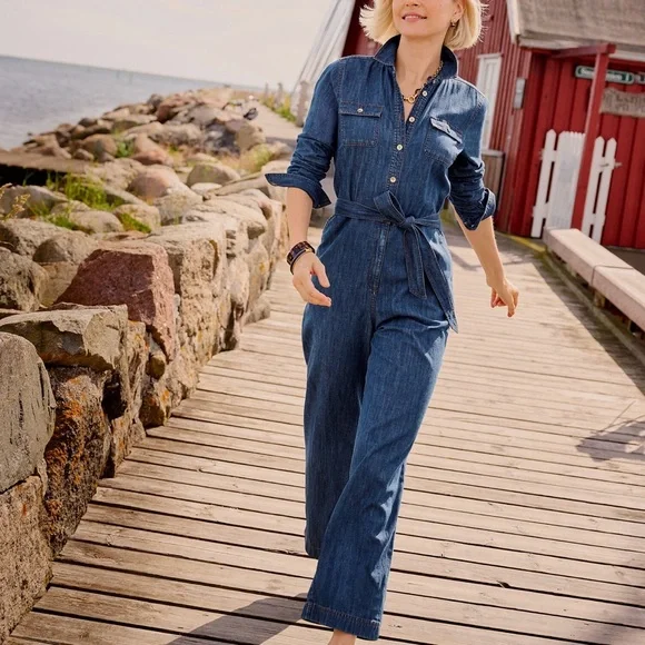 Talbots Women’s Denim Jumpsuit Size XS - Picture 1 of 8